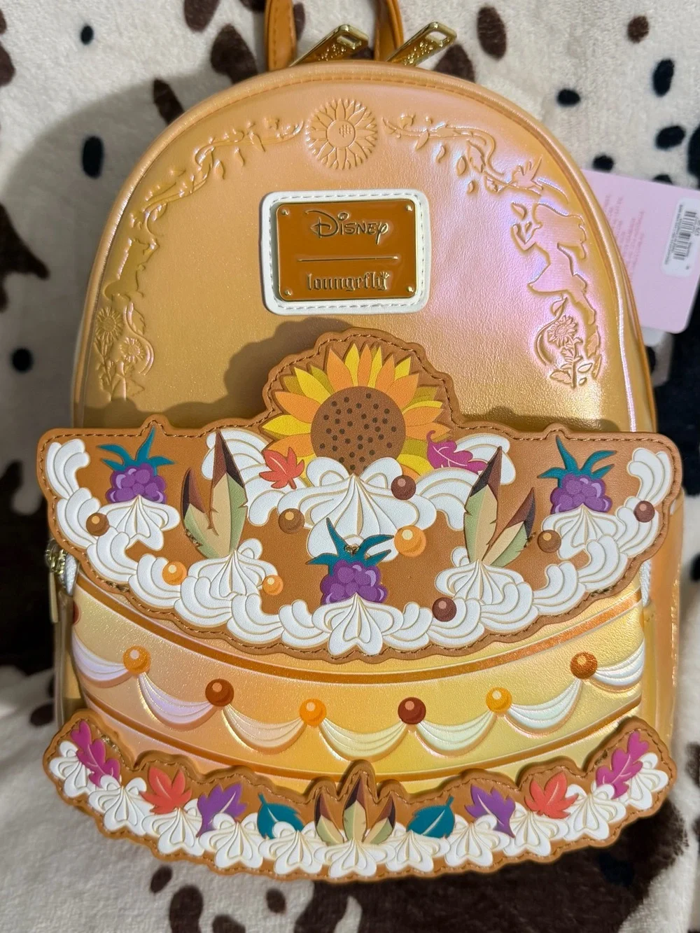 Loungefly Orange Sunflower & Autumn Cake Mini Backpack - Picture 1 of 5